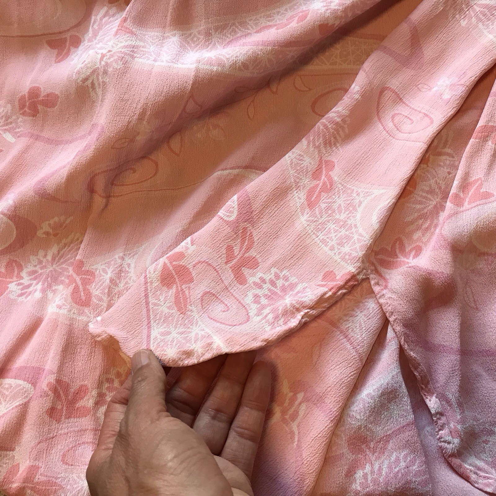 April Cornell Vintage Asian Inspired Pink Dress Size S 90s Garden Party Romantic
