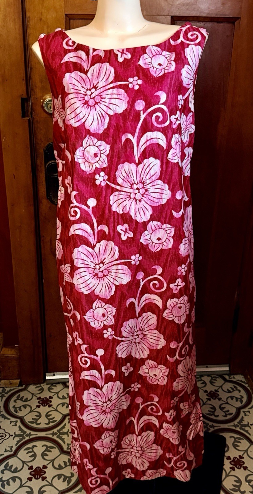 Vintage 60s Hoaloha Sears Ala Moana Hawaii Tiki Dress Sz S/M Hawaiian Side Slits