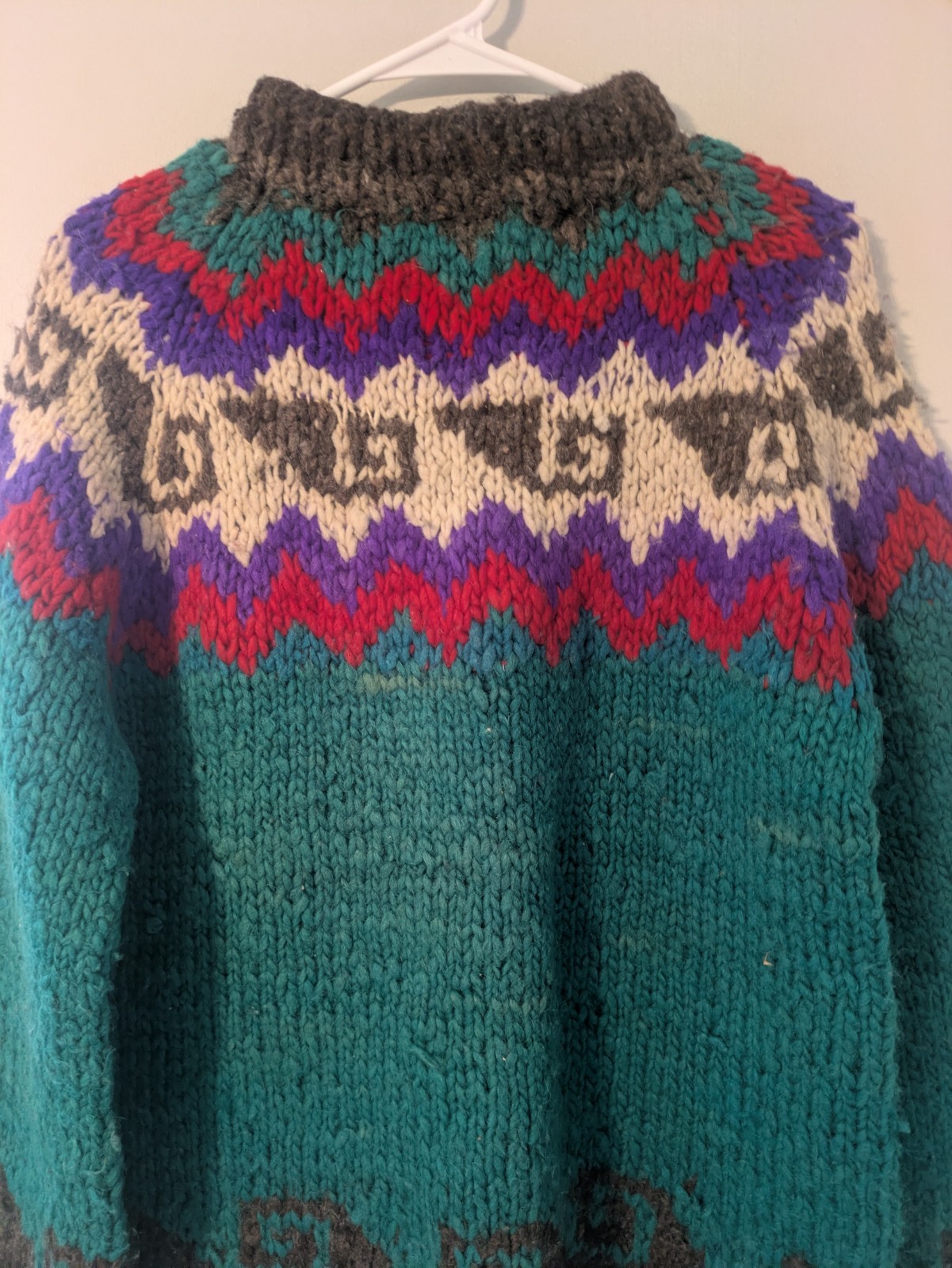Vintage Woolies 100% Wool Hand Made Sweater Women’s Large