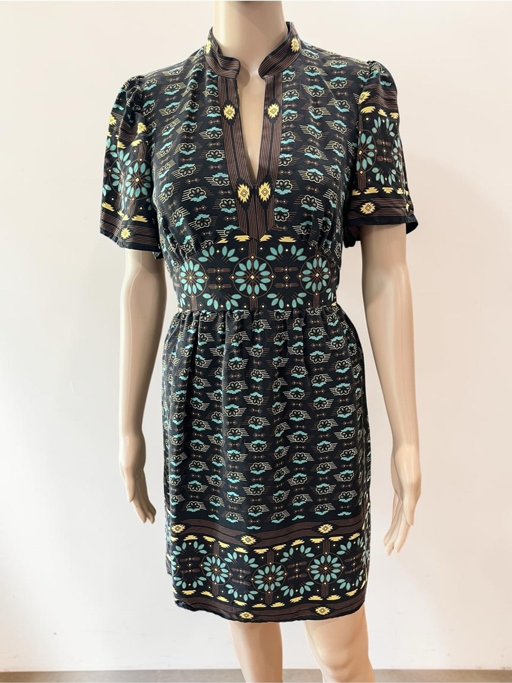 Betsey Johnson southwest silk fit n flare vintage mini dress Made in USA