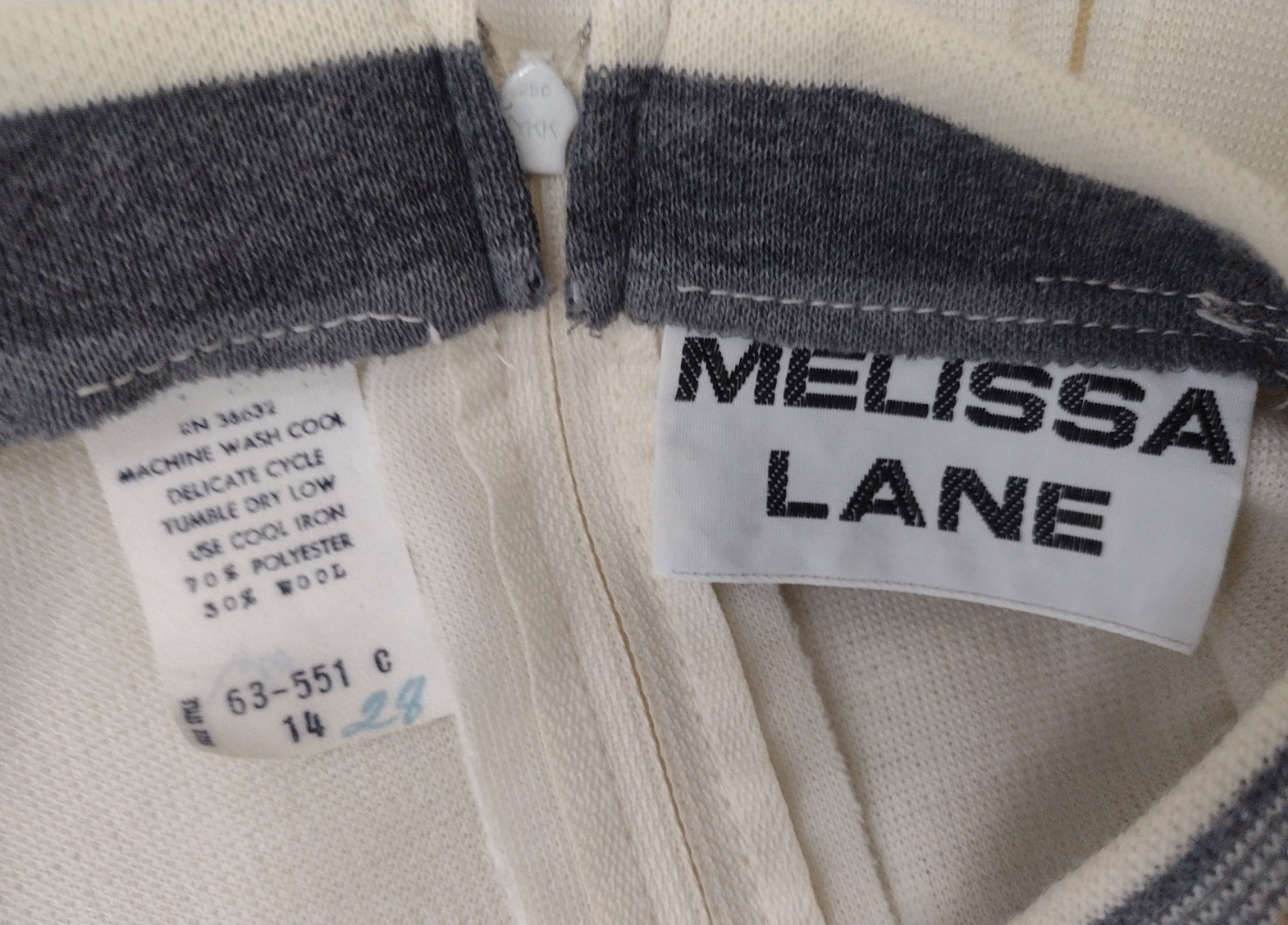 Vintage 70s Melissa Lane Wool Blend Knit Skirt Tunic Set 14 Retro Academia
