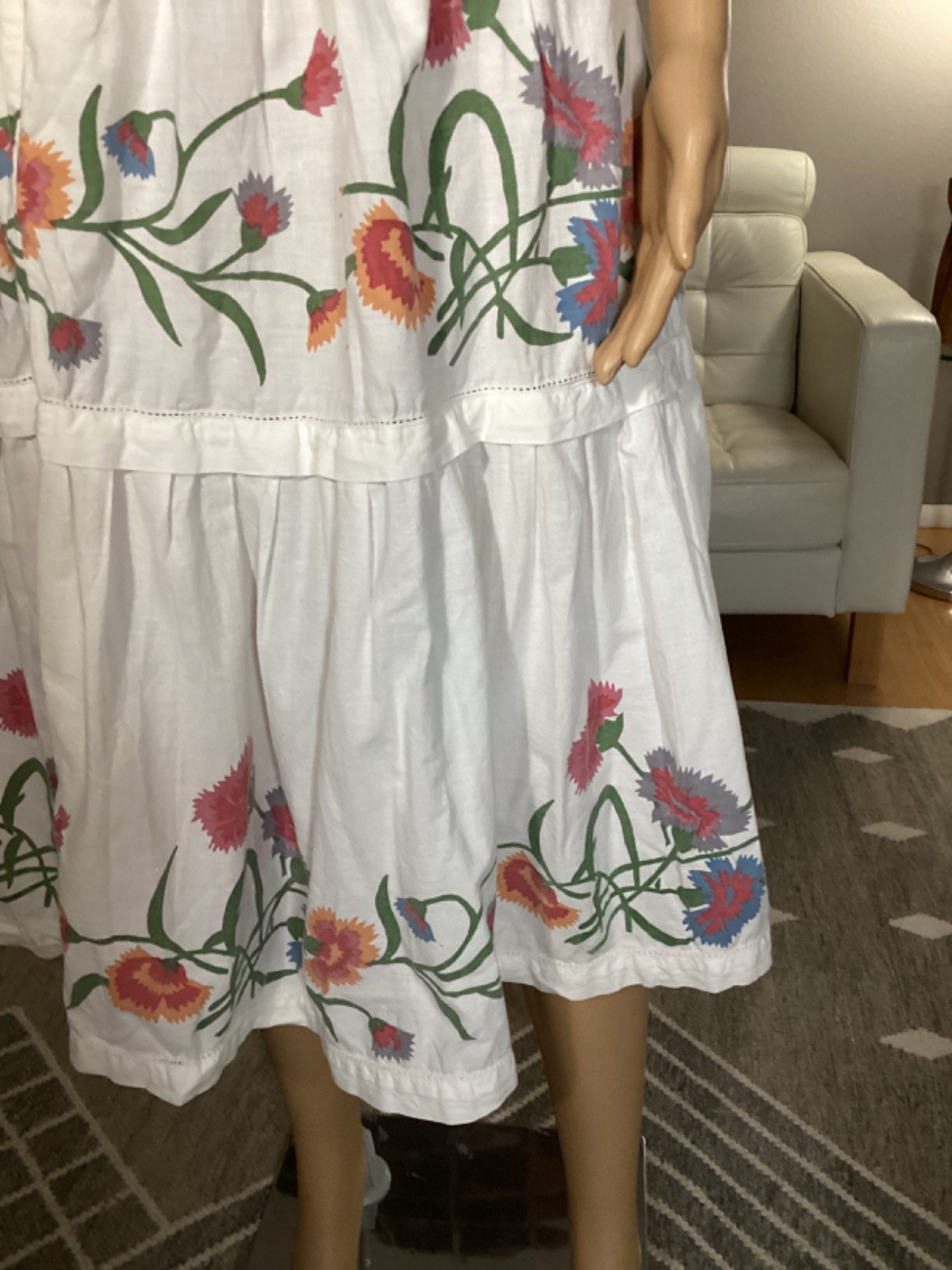 Vintage Early 80s Freestyle Cotton Floral Top & Skirt Set Cottagecore Boho