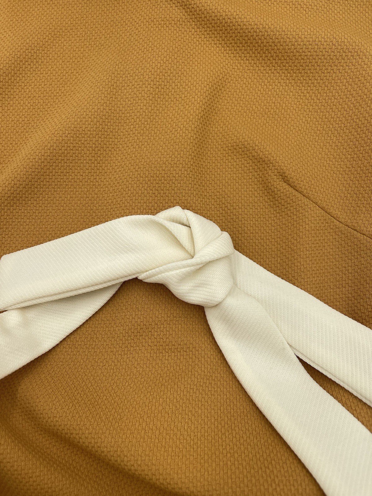 BOGART OF TEXAS Vintage Mustard Yellow Casual Suit Uniform Ivory Trim Size 6