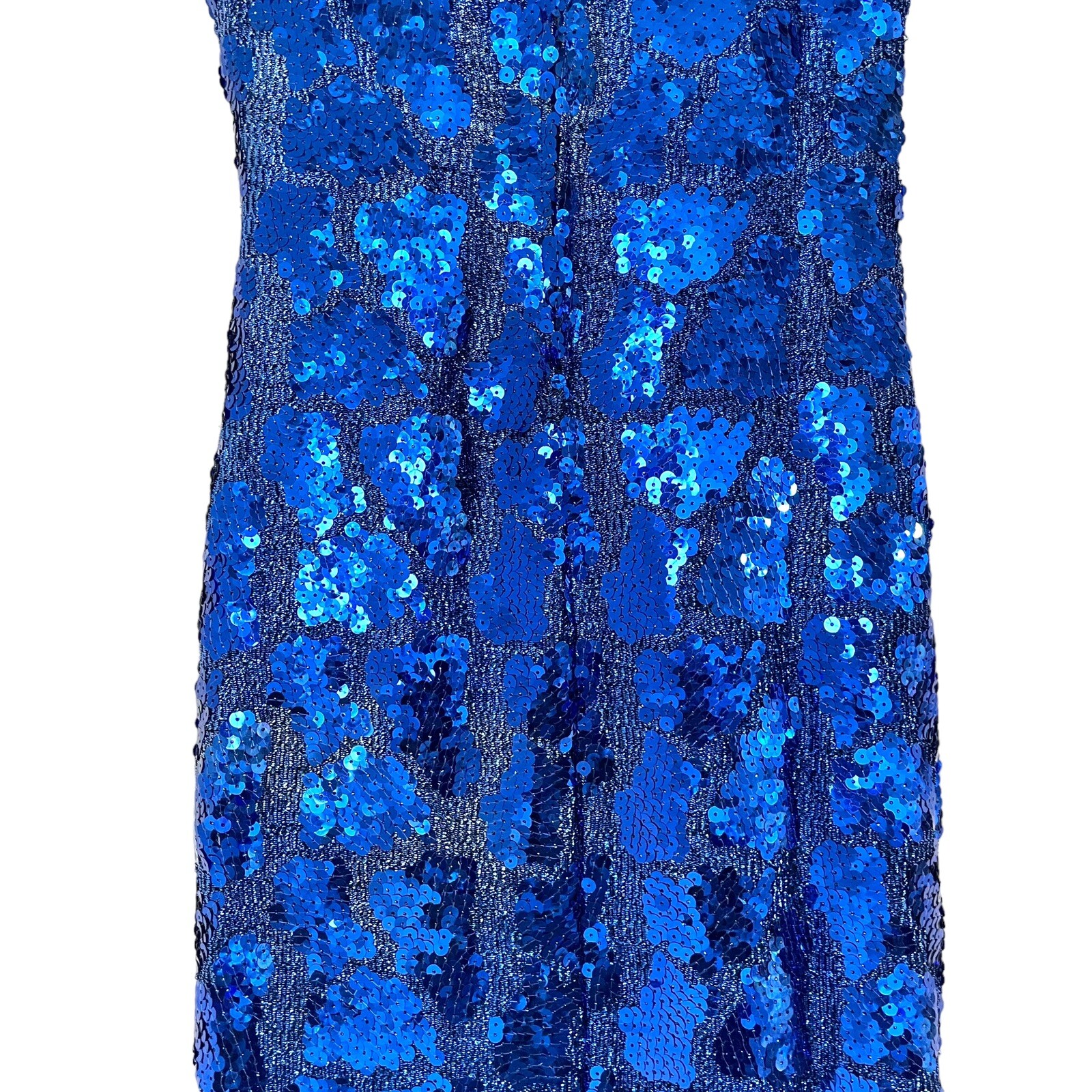 Fashion 1001 Nights vintage sequin dress y2k prom gown maxi blue size 5/6