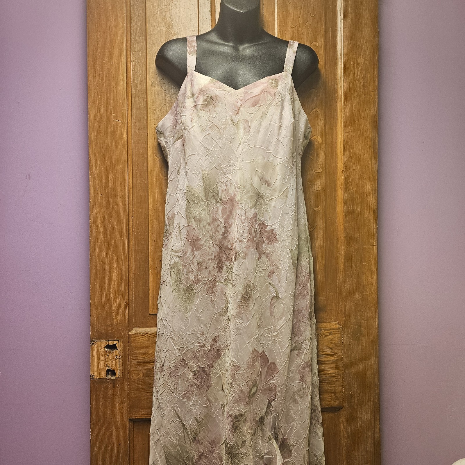 VTG 90s Y2K Fairy Floral Dress R&M Richards Pale Pink Chiffon Appx Sz L Coquette