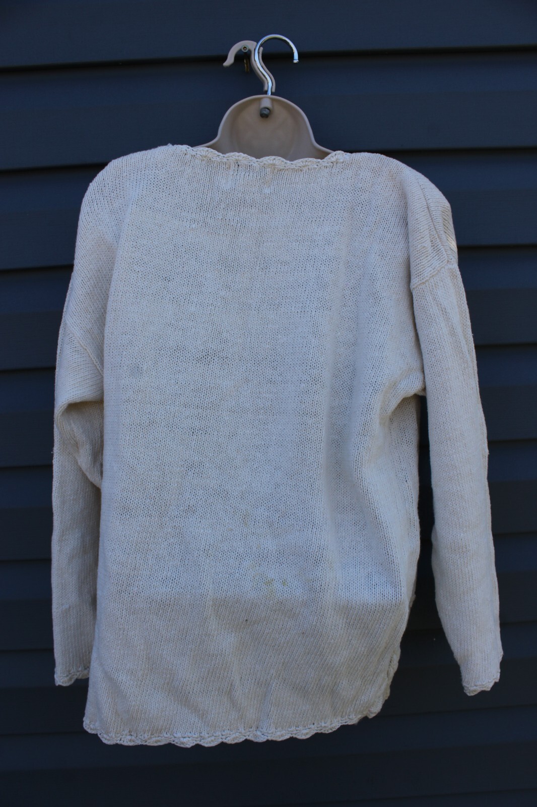 Vintage Sweater Womens Size M Beaded Ribbon Floral Embellished Garden Cervelle