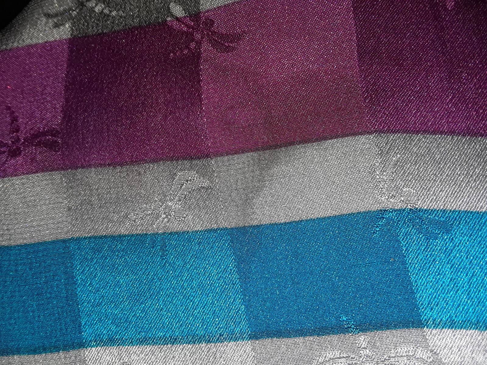 Vtg Francesca of Damon for Starington Turquoise Magenta Striped Silk Dress Sz 10