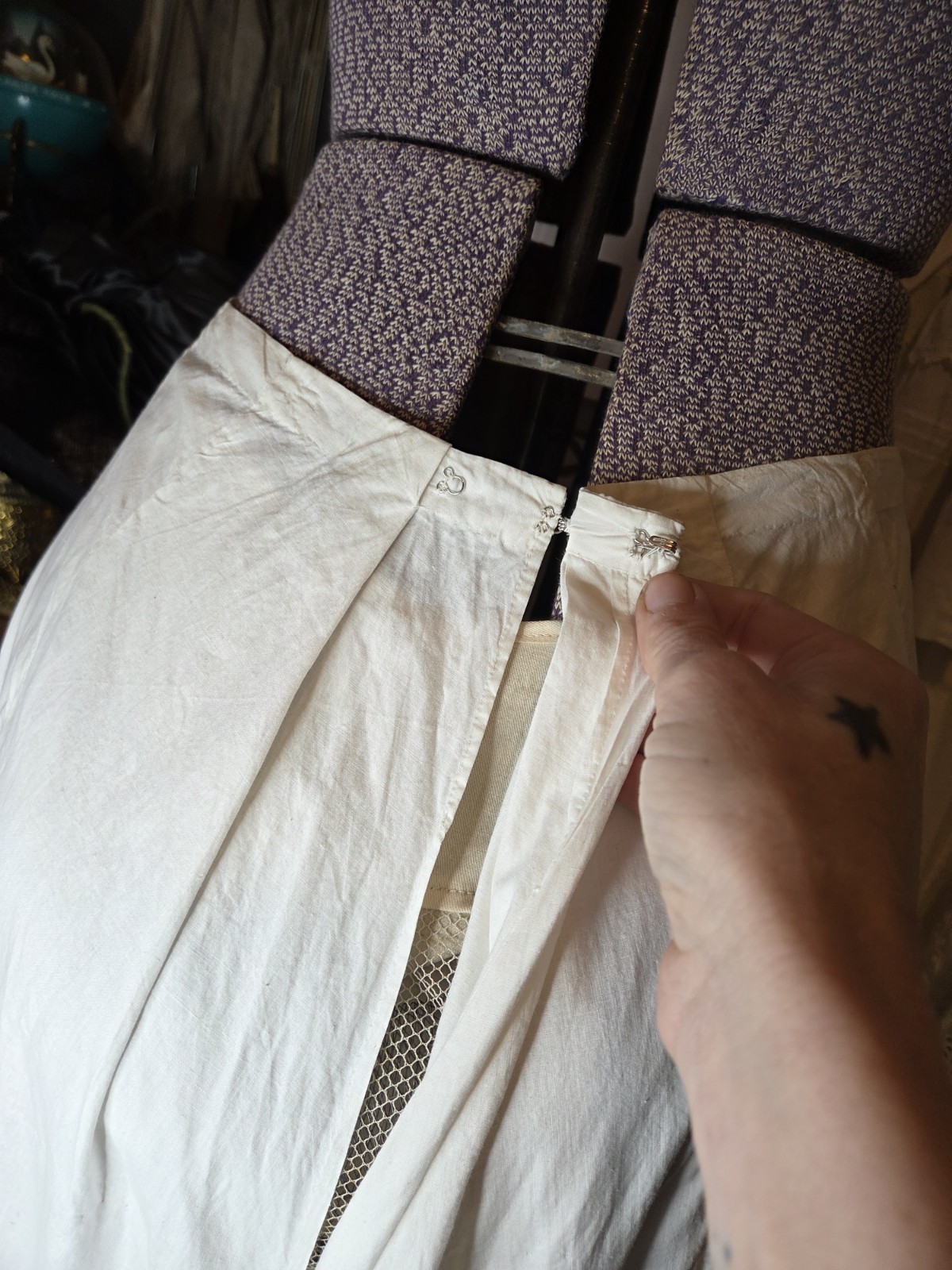 Victorian Embroidered 3 Flounce/Ruffle Petticoat