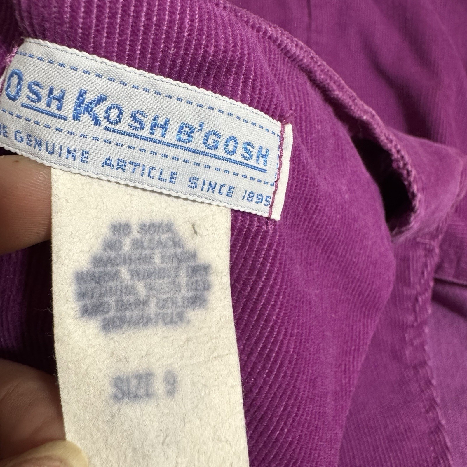 Vintage OshKosh Bgosh Purple Corduroy Pinafore Jumper Dress Midi 9 Cottagecore