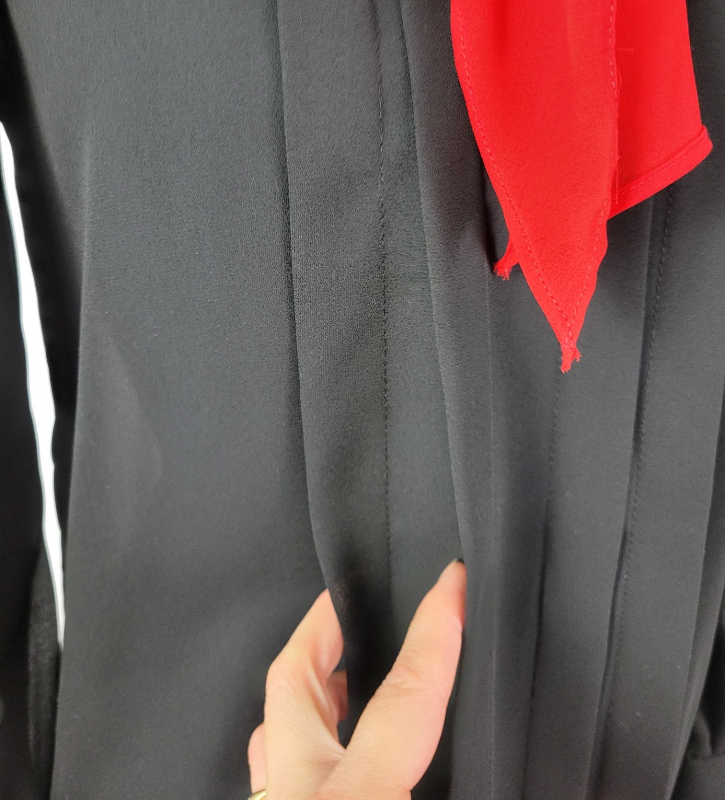 Vintage You Babes 2 Black Shift Dress w White Undercollar & Red Tie Size XS/S?
