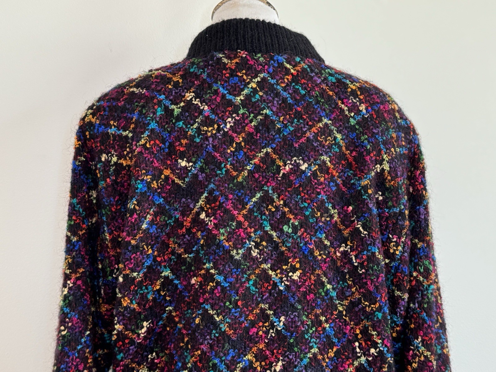 Rochelle California Women’s Vtg Mohair Confetti Multicolor Sweater Coat Size M