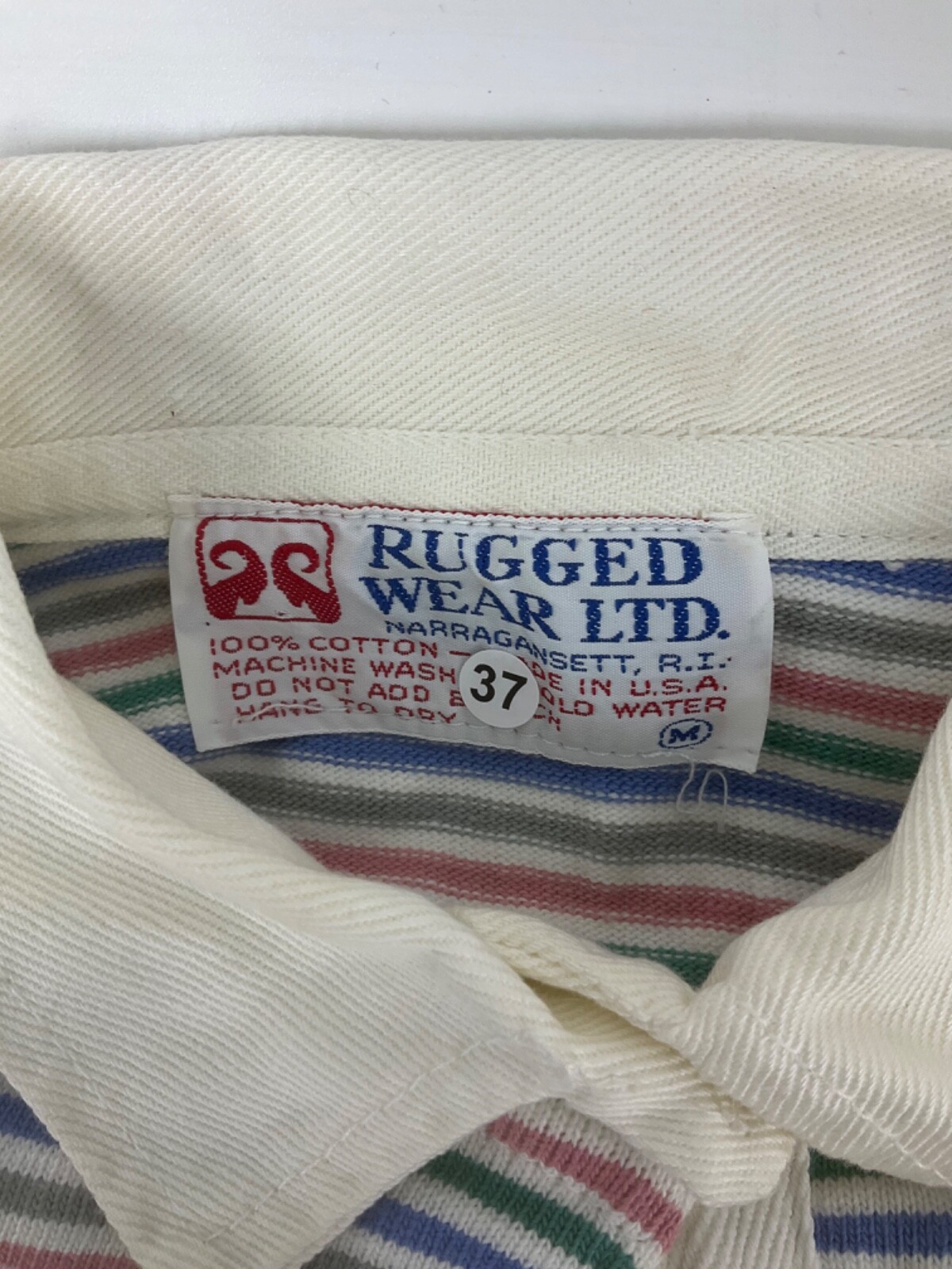 Vintage Women’s Rugged Wear Ltd Heavy Cotton Polo Pastel Stripes USA Size M