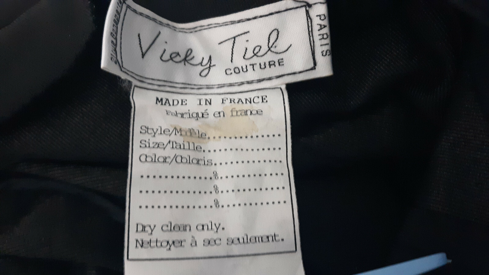 Vintage Vicky Tiel Couture Paris Cocktail Dress Beaded Bust Fitted XS S