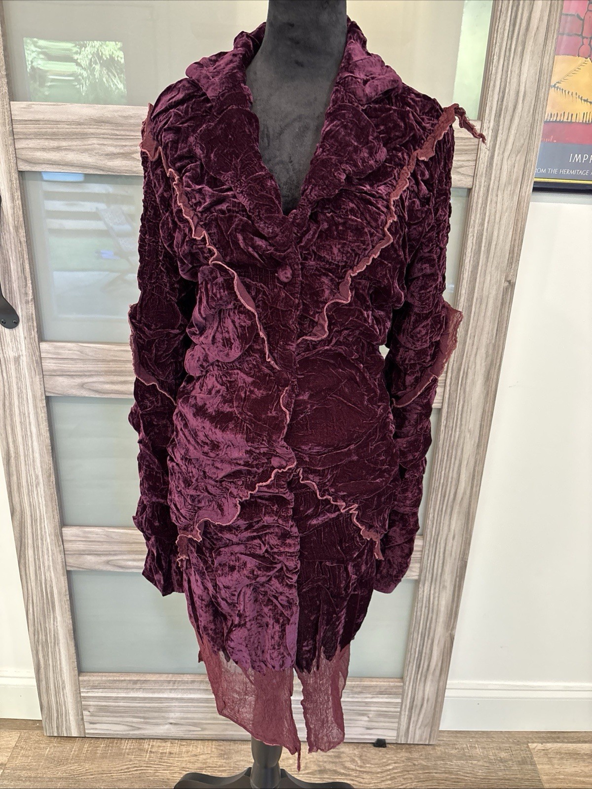 Rare VTG 90s Yoshiki Hishinuma Burgundy Velvet Japanese Steampunk Goth Jacket