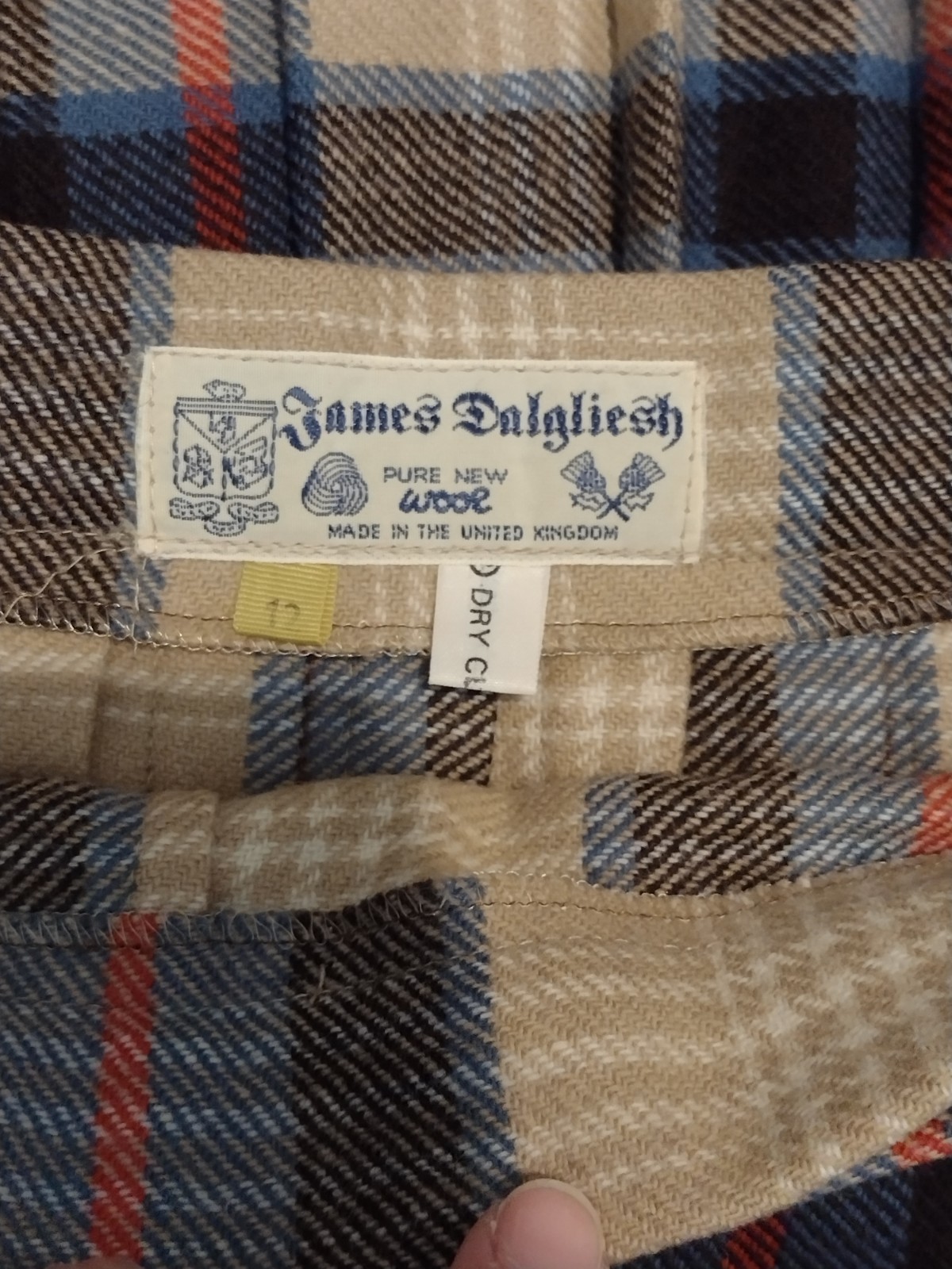 Vintage James Dalgliesh Wool Tartan Plaid Scottish Kilt Skirt UK 12 US 8 Preppy