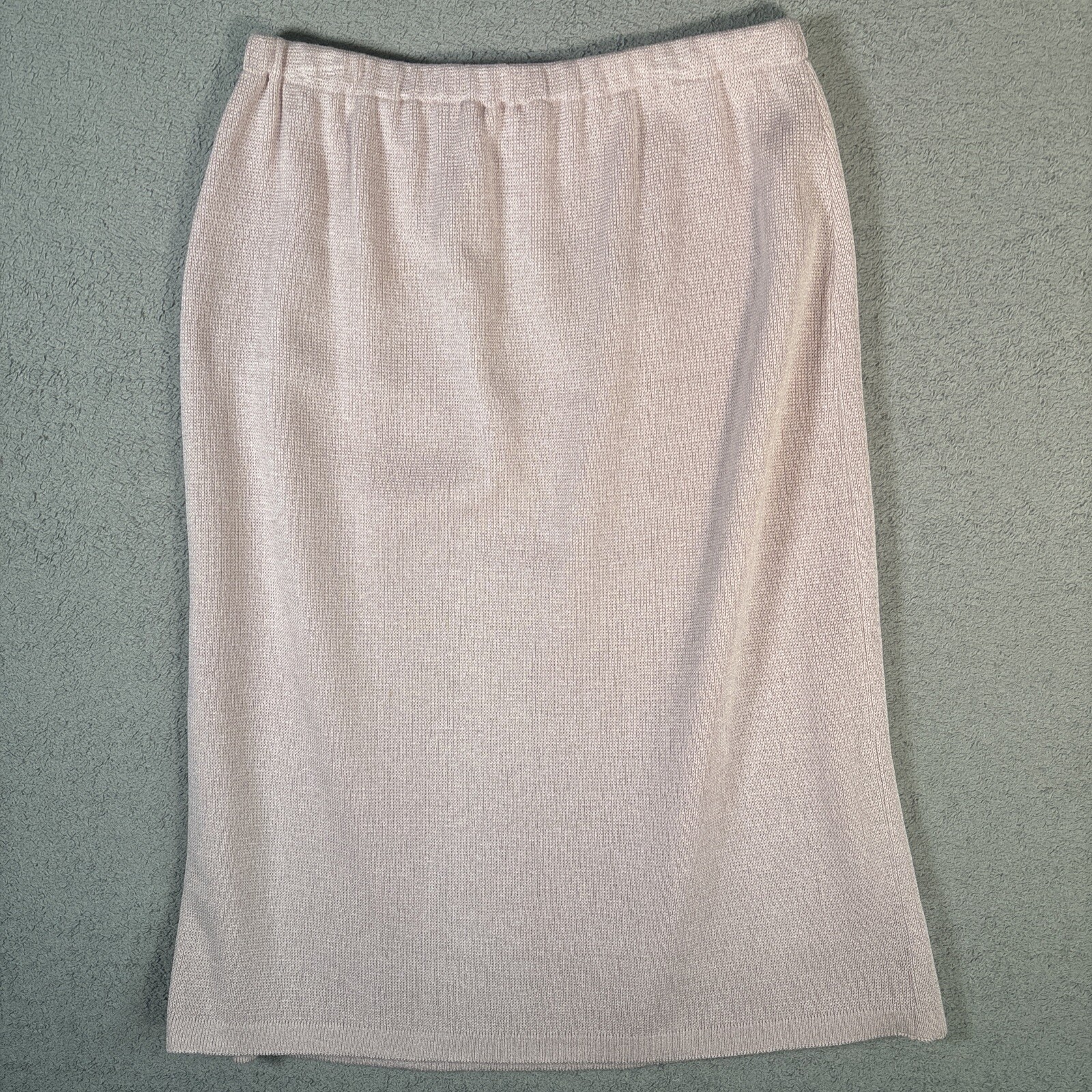 Vintage Philippe Marques Petites Pink Knit Pencil Skirt Elastic Waist