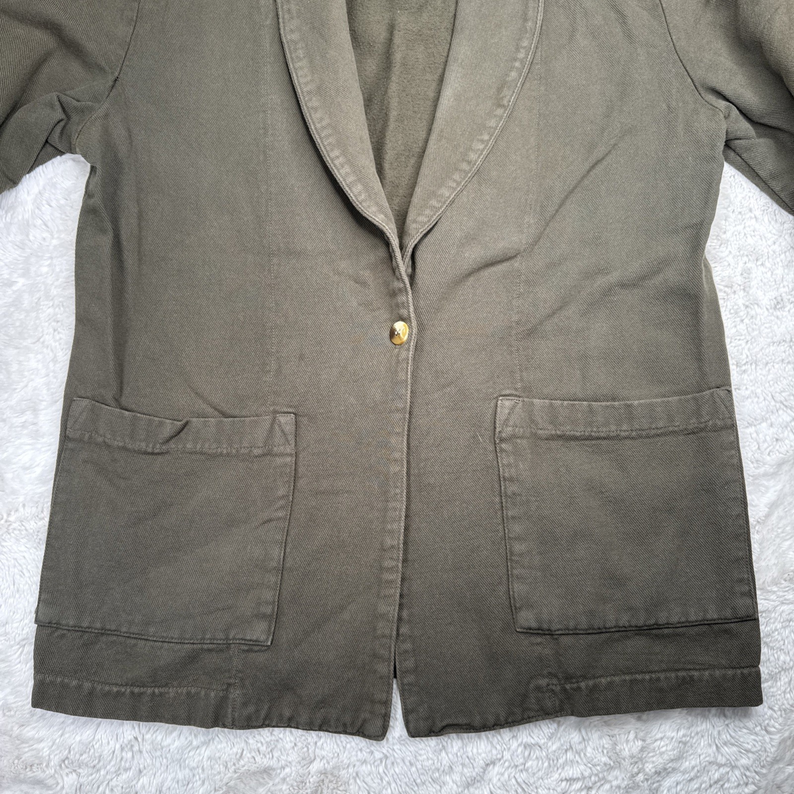 Vintage WEK Woman 100% Cotton Blazer Jacket 80’s Oversized Soft Chore Size S