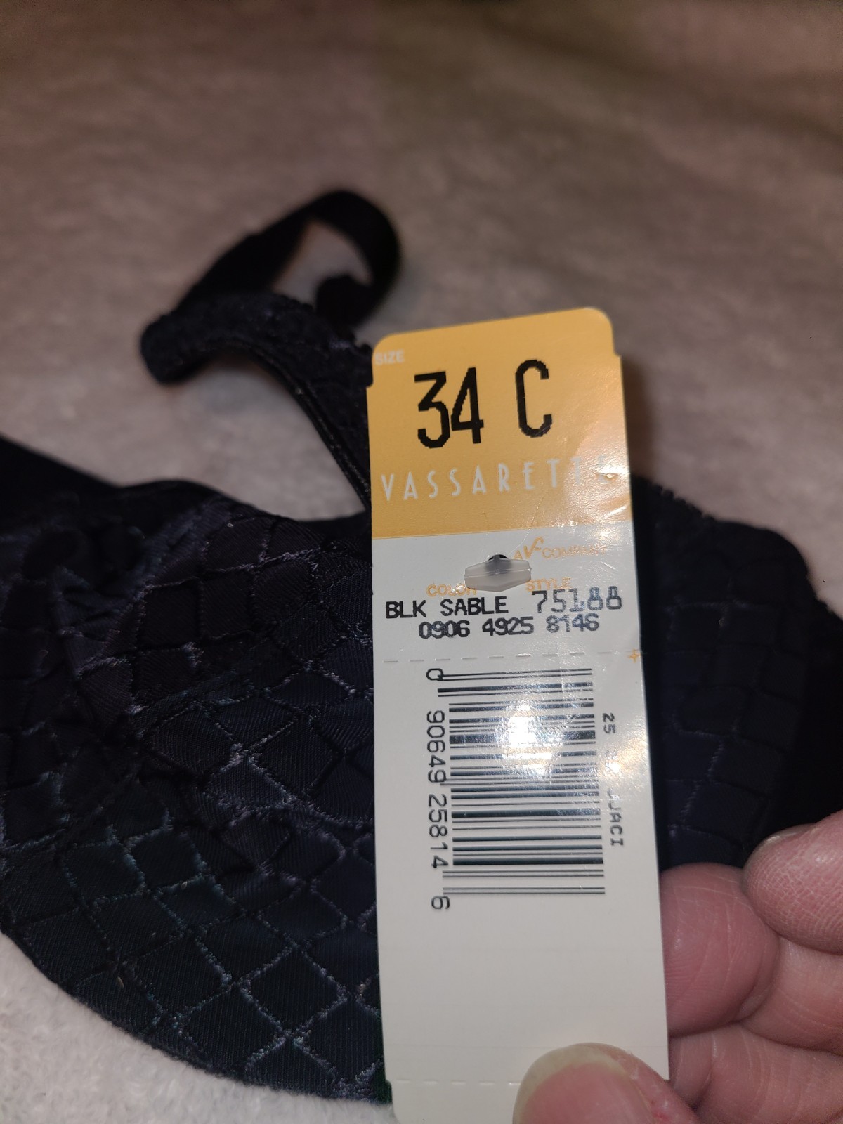 VTG NWT Vassarette Bra NOS 34C Black Sable 75188 „Unlined Underwire 80’s 90’s