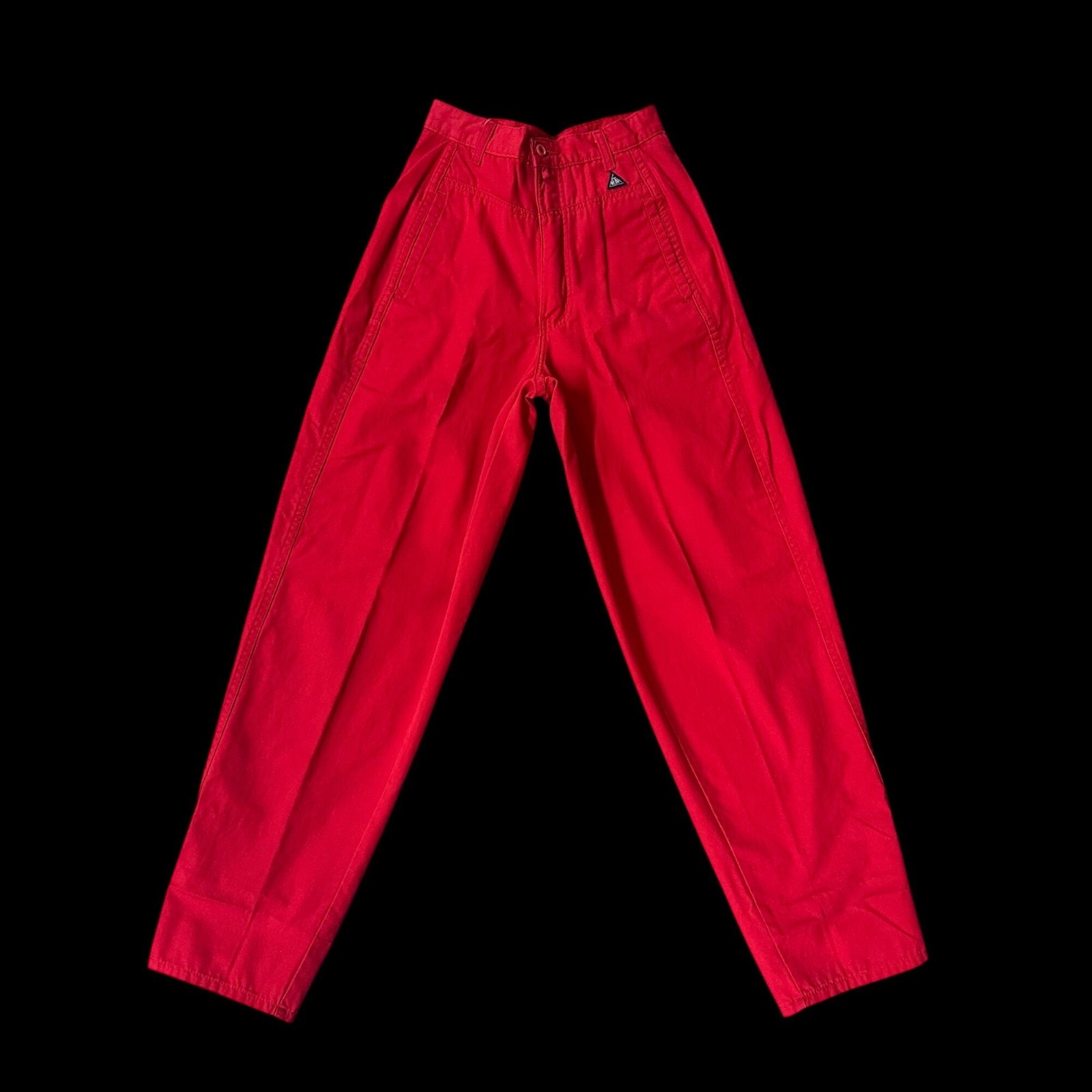 Vintage Red High Waisted Pants Womens Size 9 Ultra Hong Kong 1980s Retro Fashion