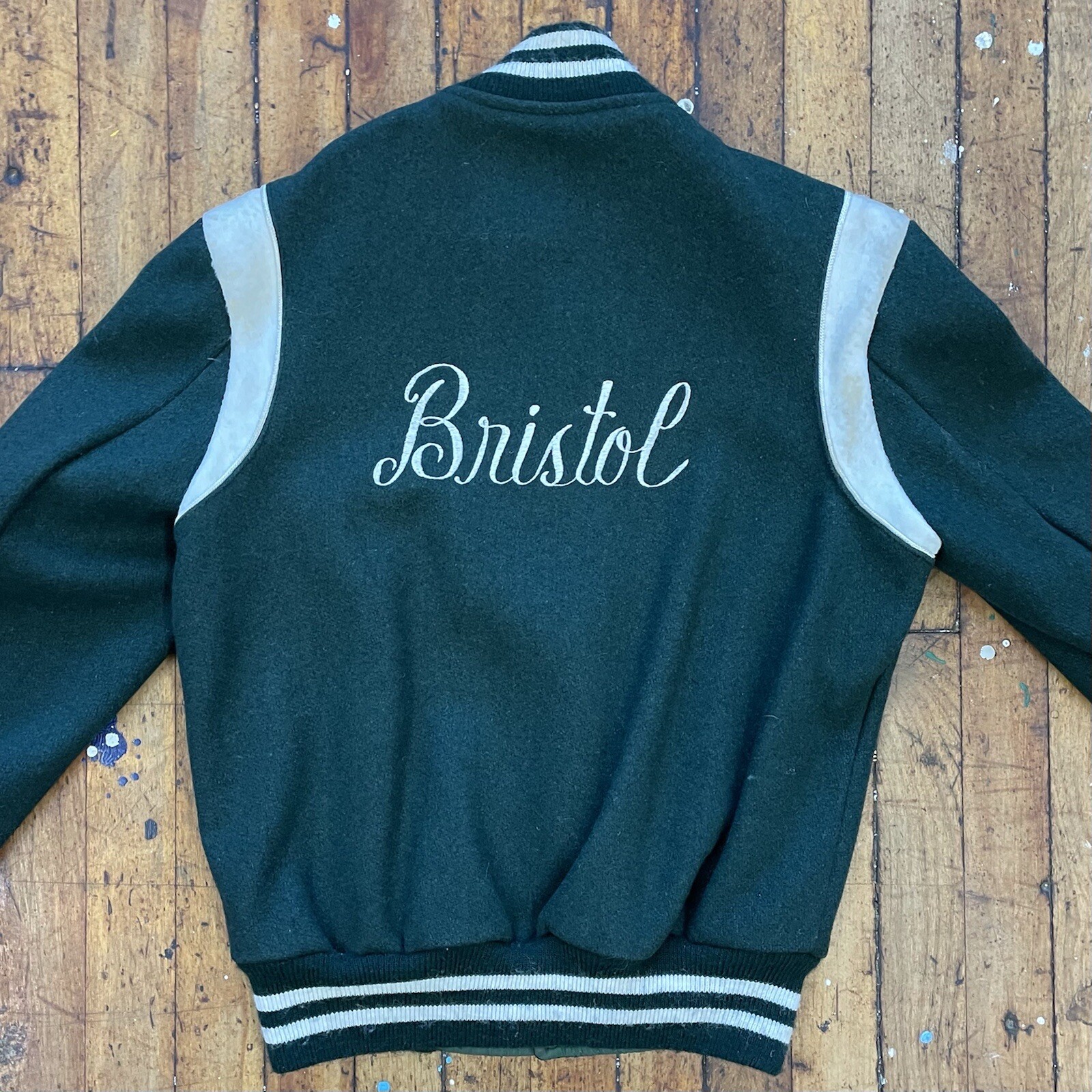 Vintage 70’s Bristol High School Letterman Green Jacket (Rhode Island)