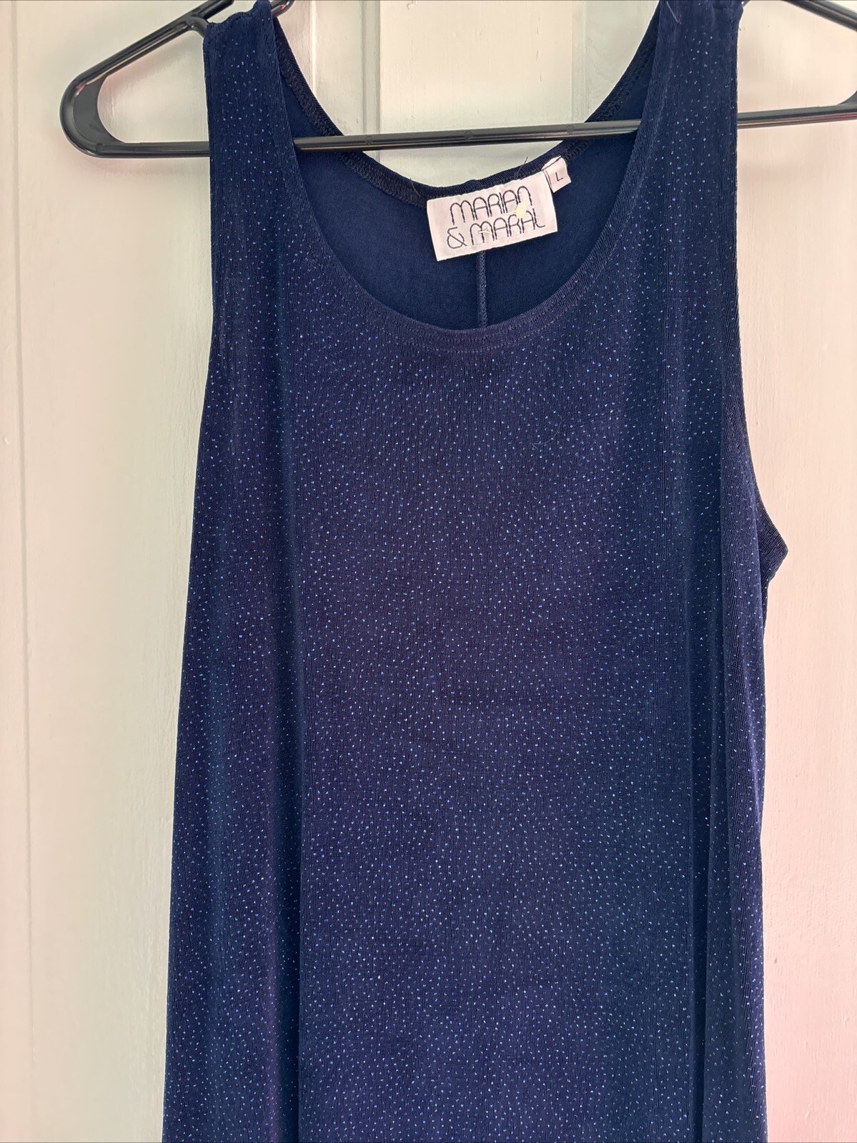 Sparkly Swingy Slip Dress L Blue Sexy Fairy Whimsigoth VTG 90s Stretchy