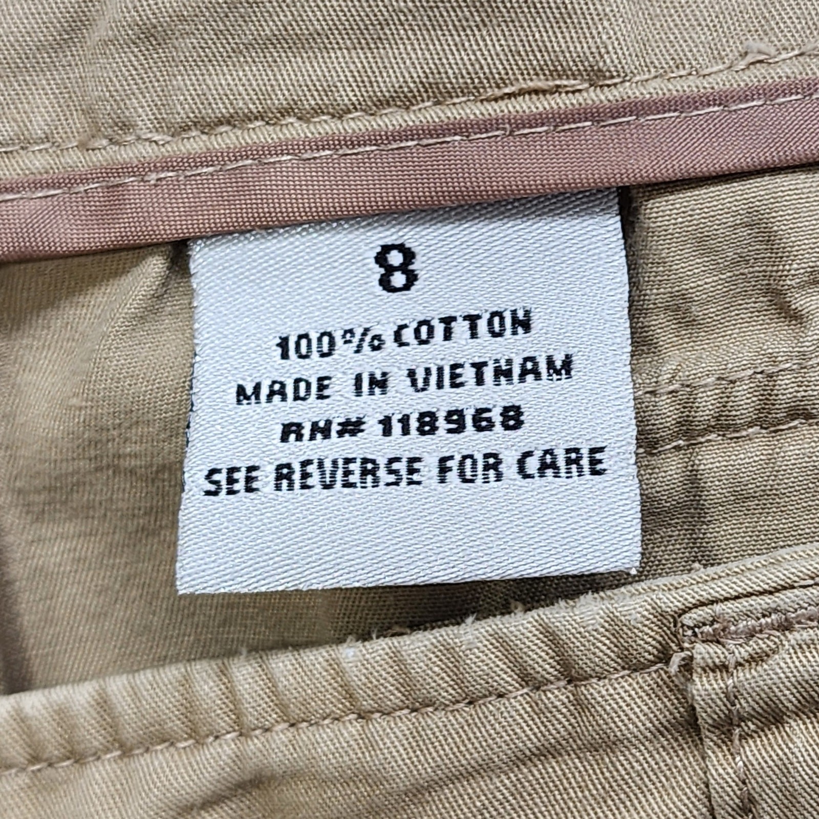 Vintage Envision Studio Pants Womens 8 Tan Mid Rise Straight Leg Cargo Casual