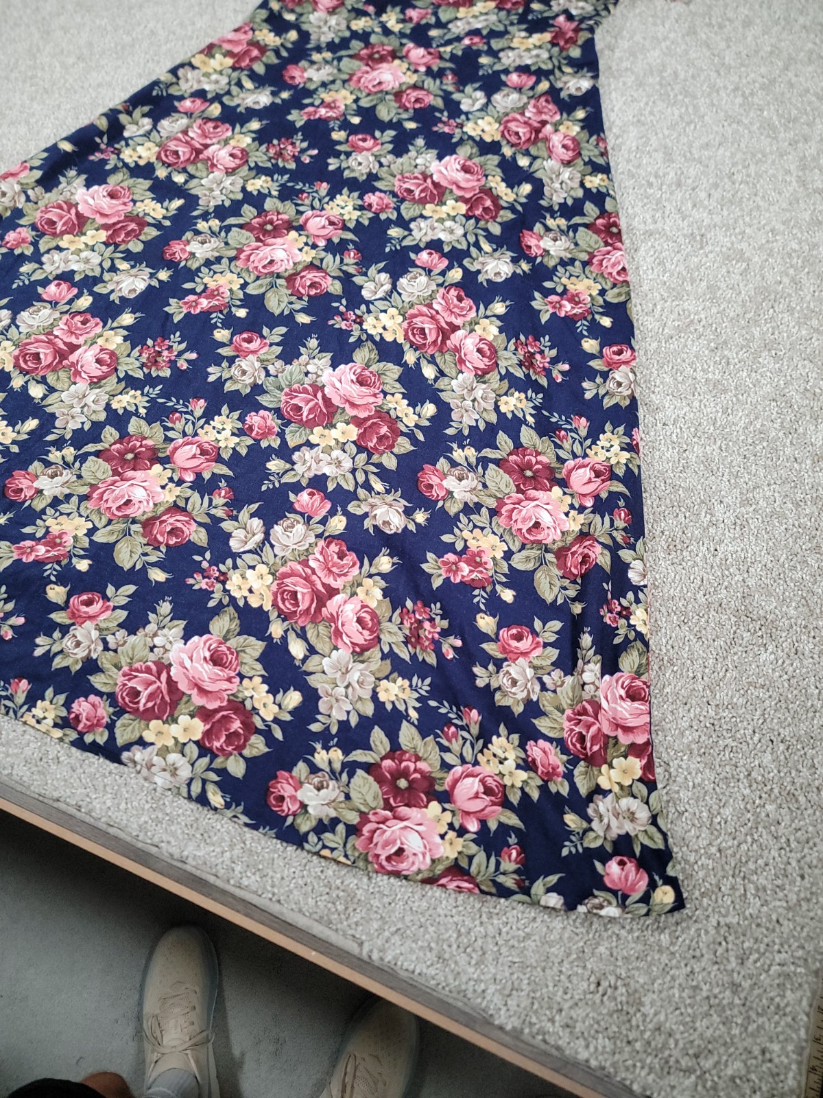 Vintage 90s Floral Rayon Dress Milkmaid Fairy Romantic USA Made Size M/L Prairie