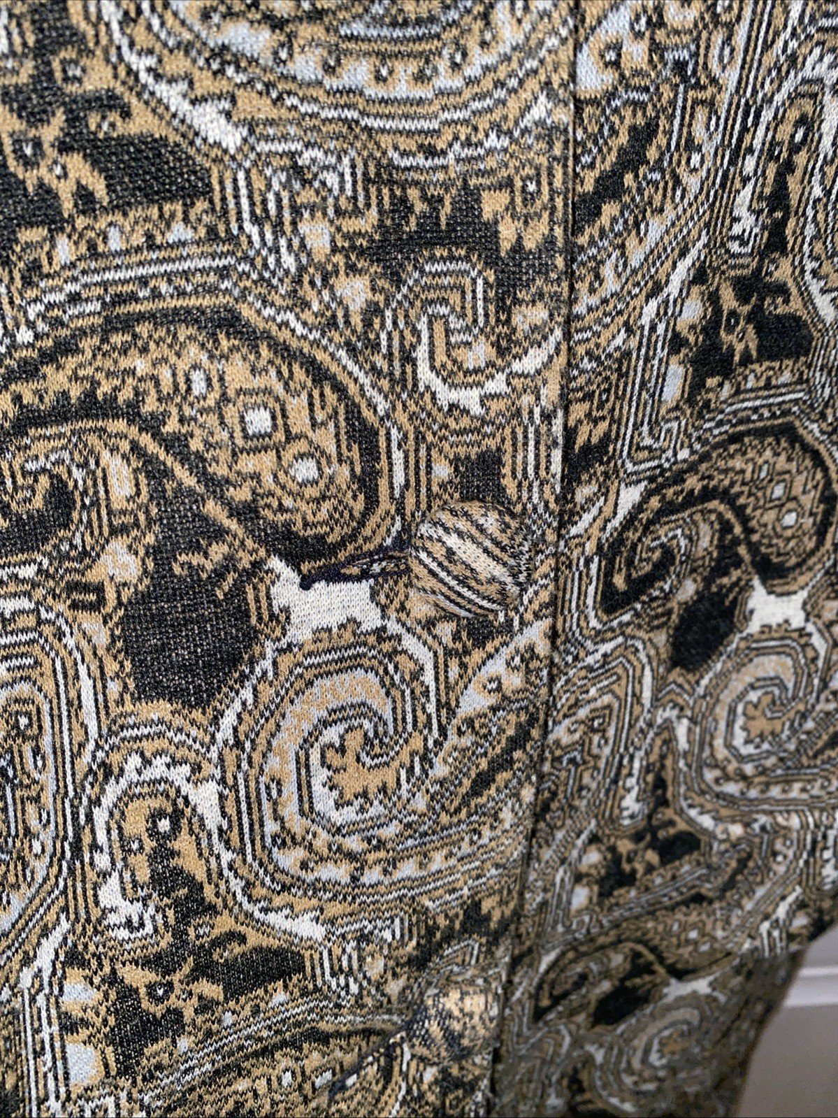 Vintage Aileen Yellow Brown And Black Paisley 2 Piece Jacket And Skirt Set