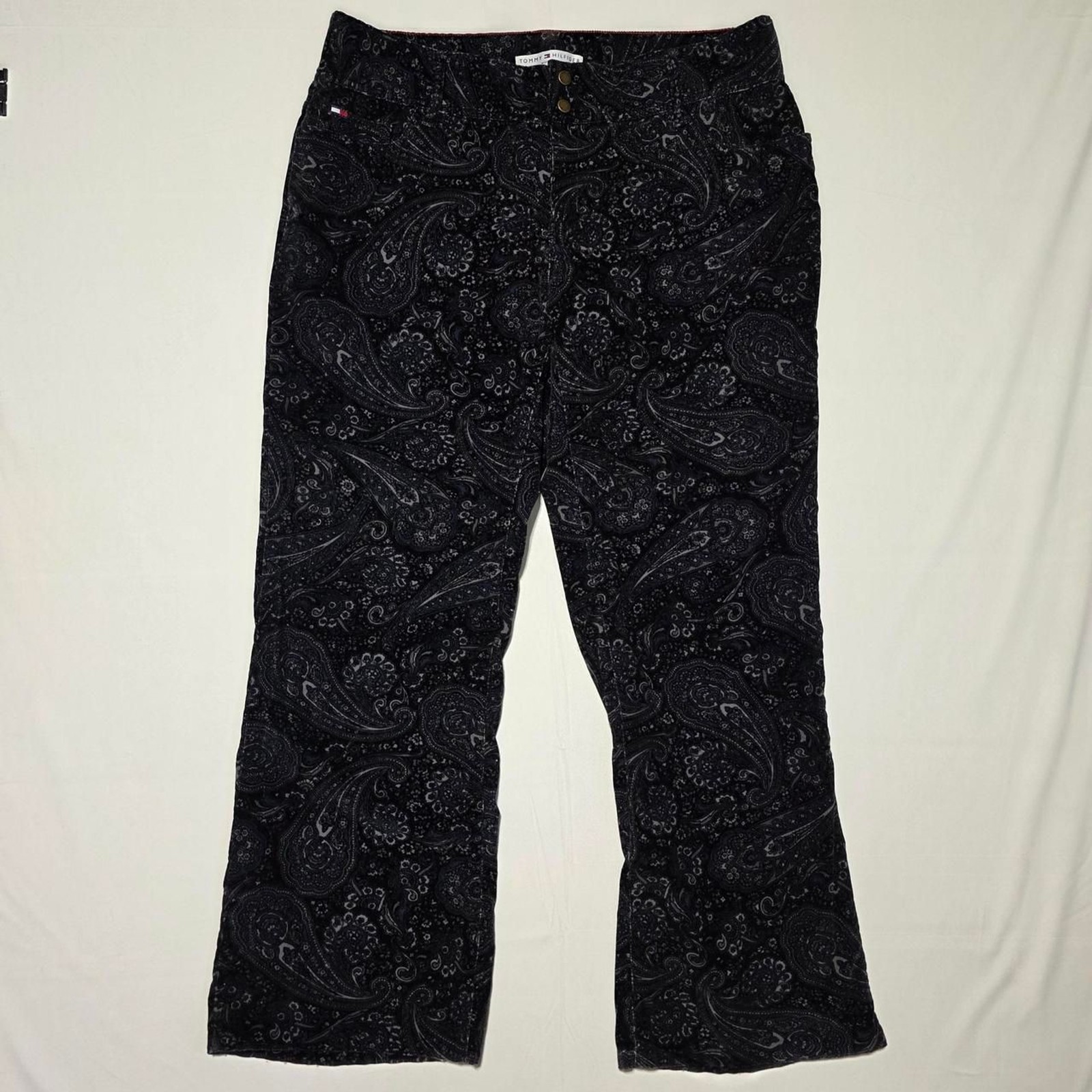 Tommy Hilfiger corduroy paisley flare/wide leg pants women’s size 16 y2k era