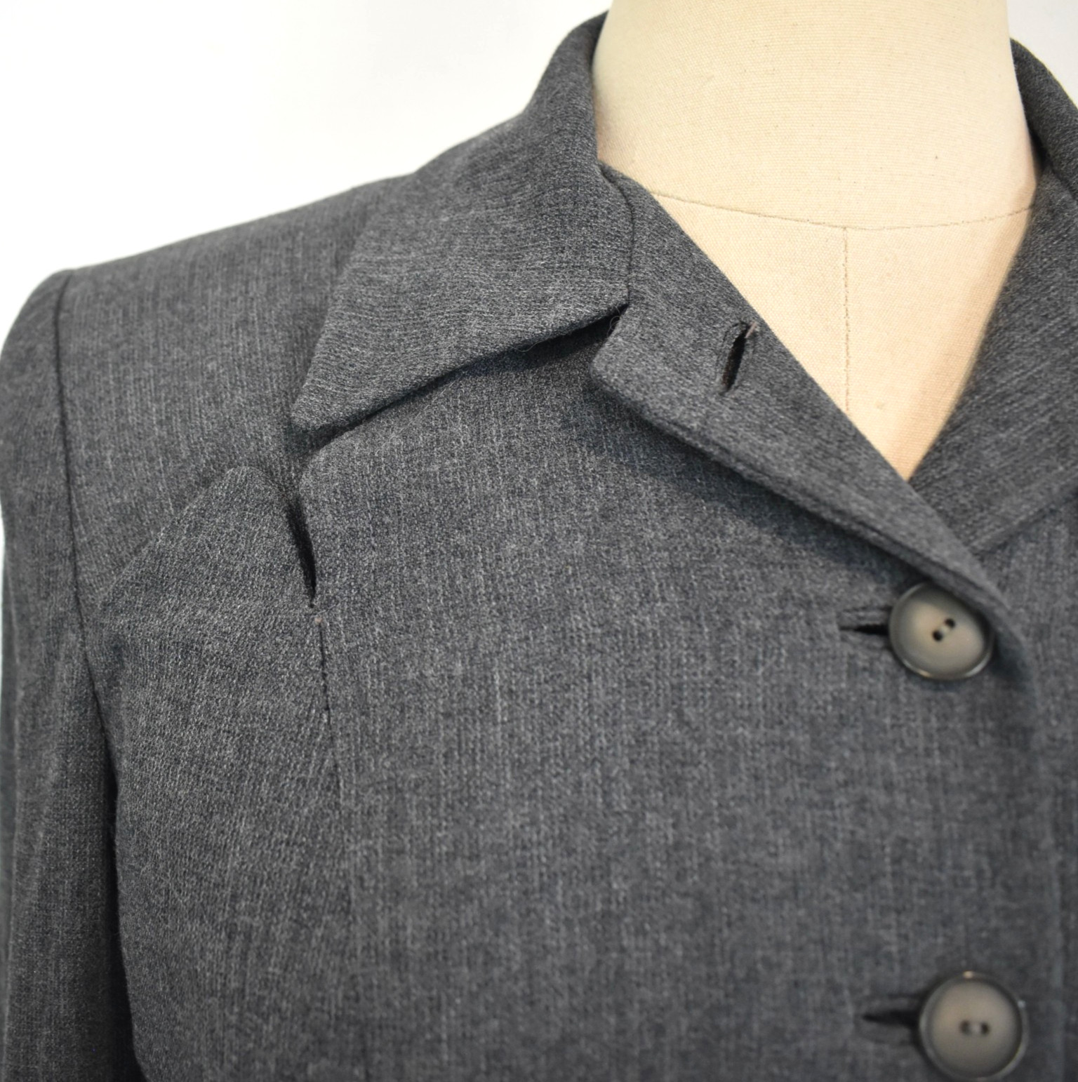 Vtg 40s Hourglass Blazer Jacket Shoulder Pads & Vtg Details S/M EUC