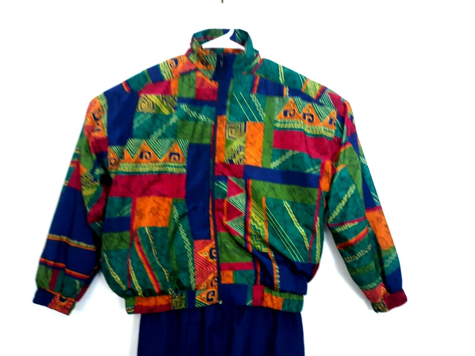 Vtg 1980s Tracksuit Retro Athleisure Hip Hop Style Bold Graphic Geometric – A1