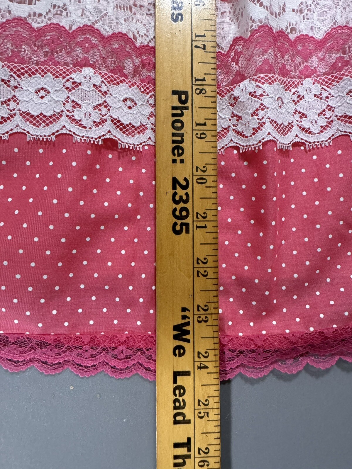 Vtg 70s Pink Polkadot Blouse & Skirt Little House Creations Carefree Creations