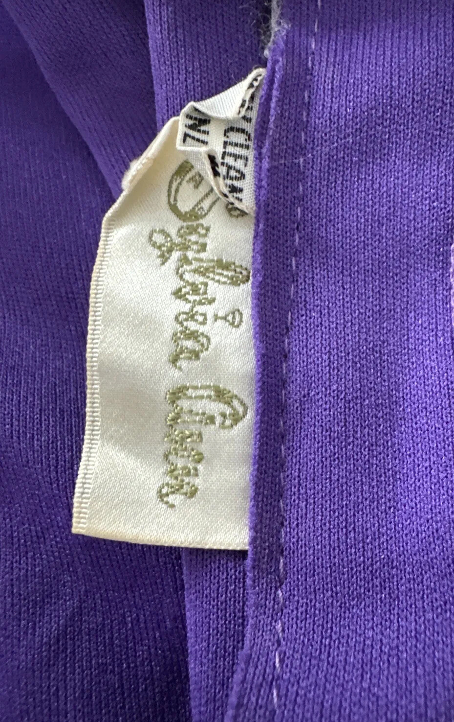 VTG Sylvia Ann Royal Purple Dress Gown Long Sleeve Ruffle Neck & Hem Bridesmaid