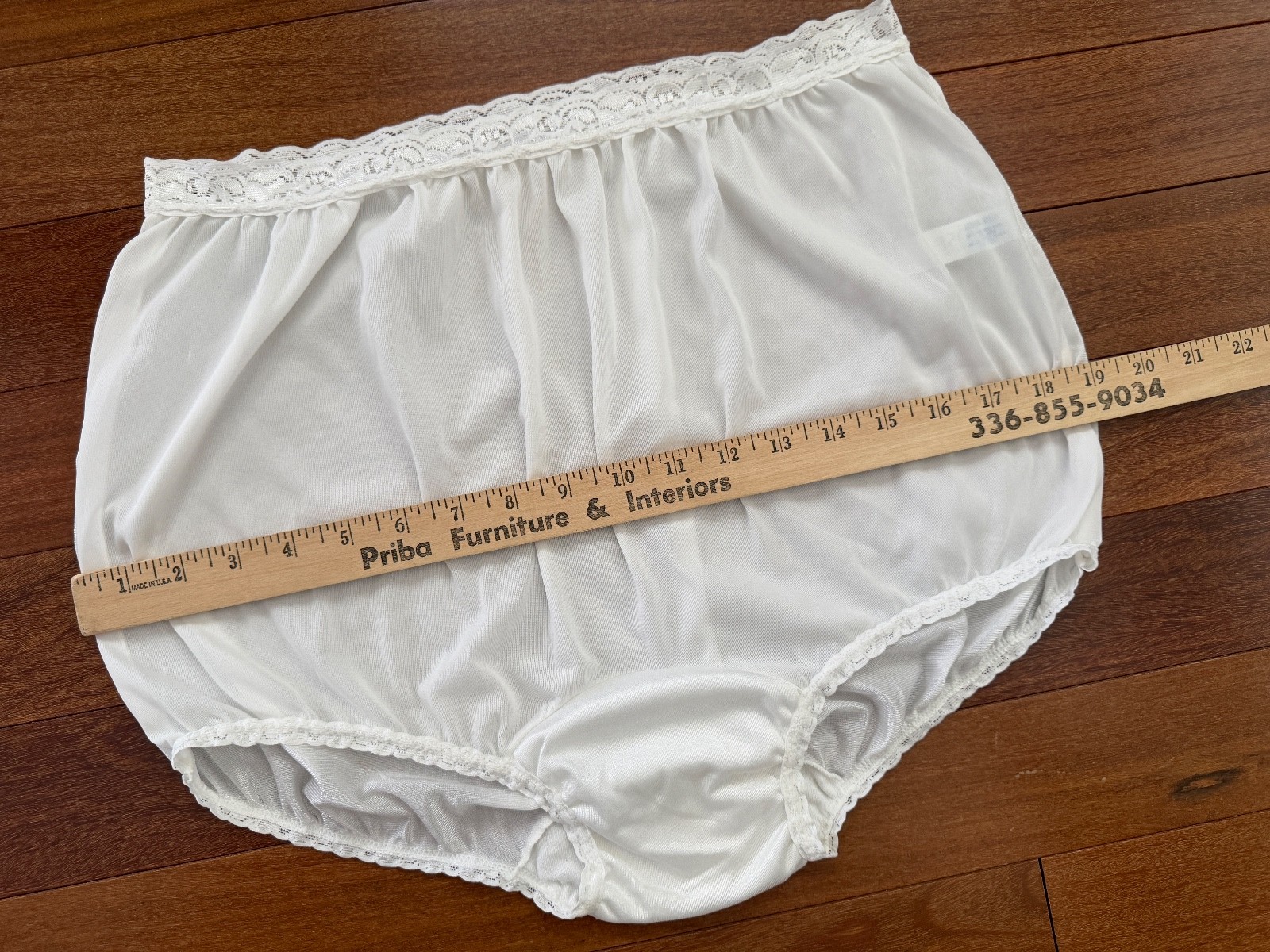 Vintage ROSE Brand High Waist Granny Panties Ivory Nylon Lace Sz 10 NOS 3 Pair