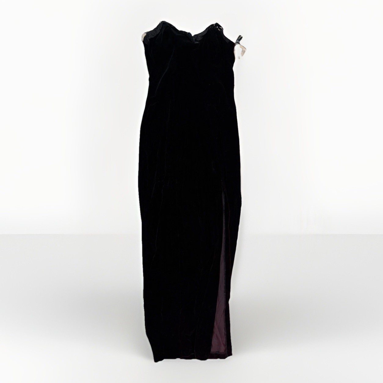 80s/90s Vintage Niki Originals Black/Purple Velvet Evening Dress Women’s Size 8
