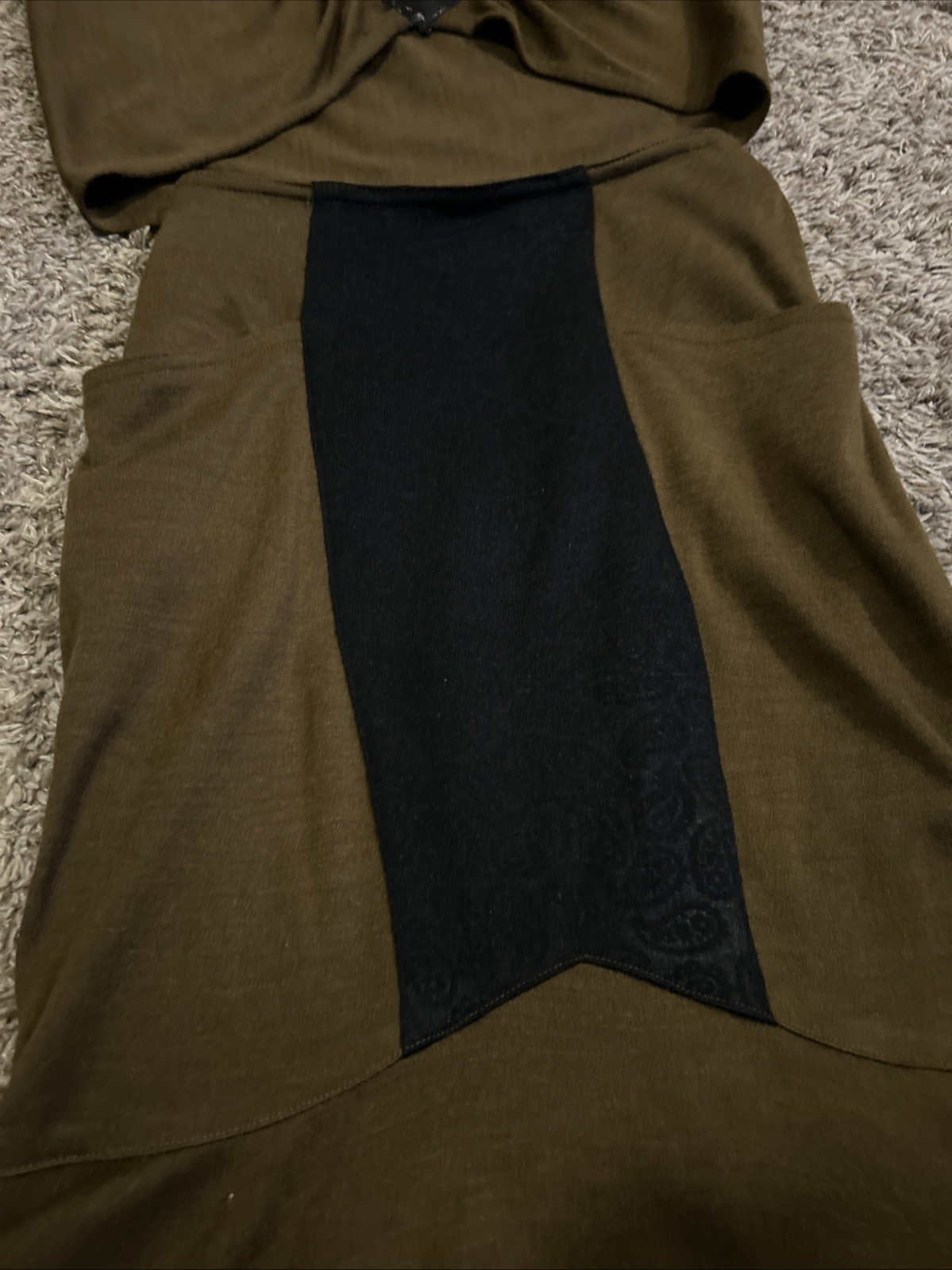 VTG Leadermode 2pc Skirt Set M Brown Gold Metallic 80s 90s Party Edgy