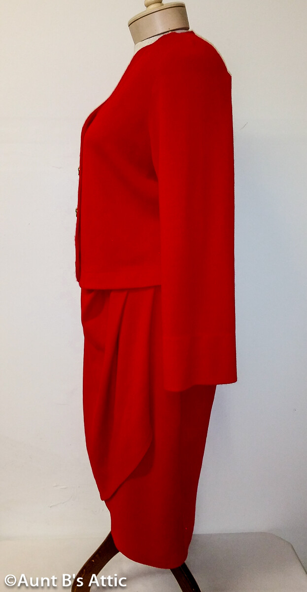 Suit Ladies Vintage 80’s Classic Red 2Pc Robbie Sport Jacket & Skirt Medium