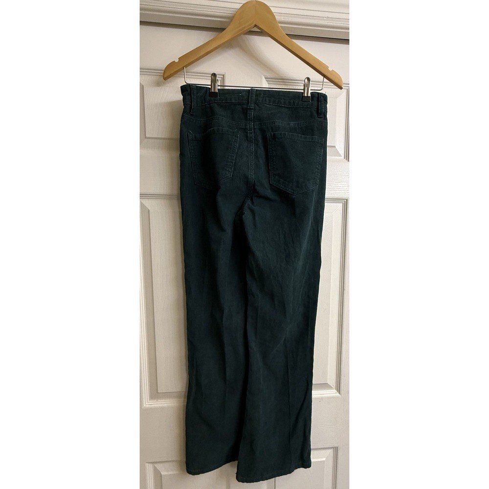 Cali 1850 Corduroy Pants Women 5 Teal Green High Rise Wide Leg Retro Boho