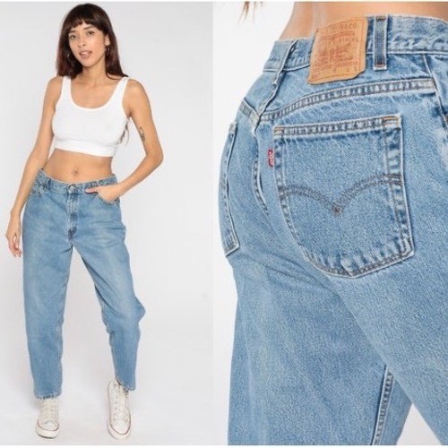 Size 26″ 1991 Levi 550 Relaxed Fit Tapered Leg Light Wash Vintage Jeans