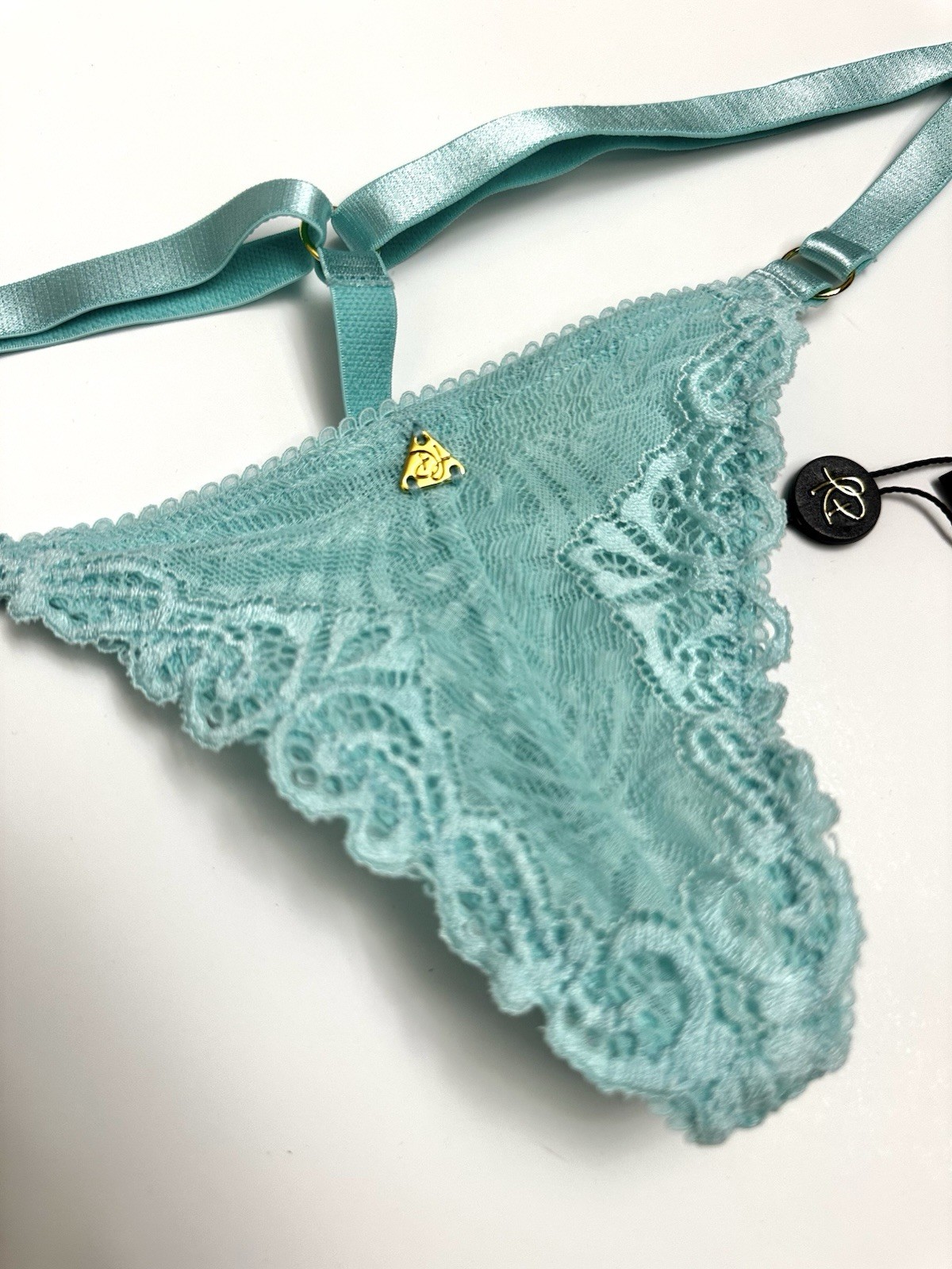 Women’s Small Thong Demery Jayne G-String Turquoise Lace New With Tags Lingerie