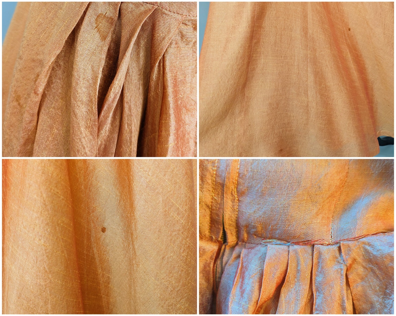 Vintage 1950s Iridescent Party Dress, 50s Full Skirt Evening Gown Prom Dress