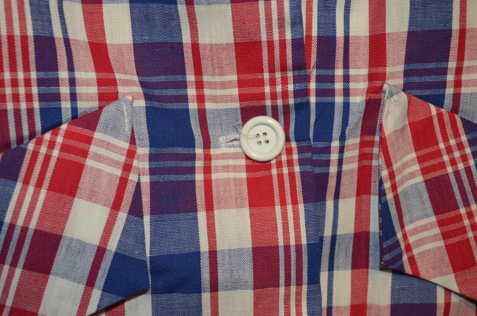 Retro Plaid Single Stitch Patriot American Grandma 9/10 S/M Jacket VTG 50s 60s
