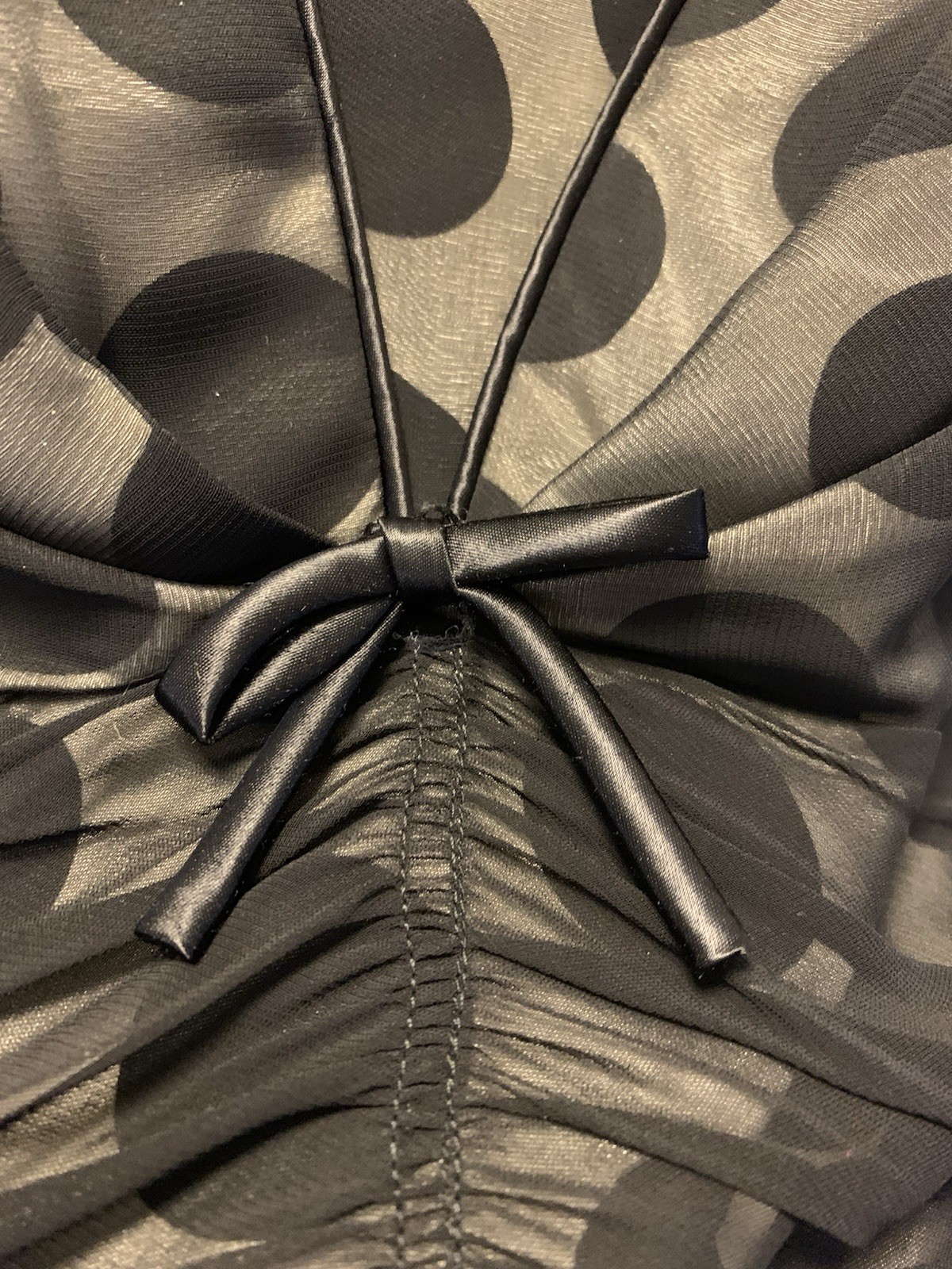 Vintage 1950’s Polka Dot Evening Gown Cocktail Black XS 32 X 24