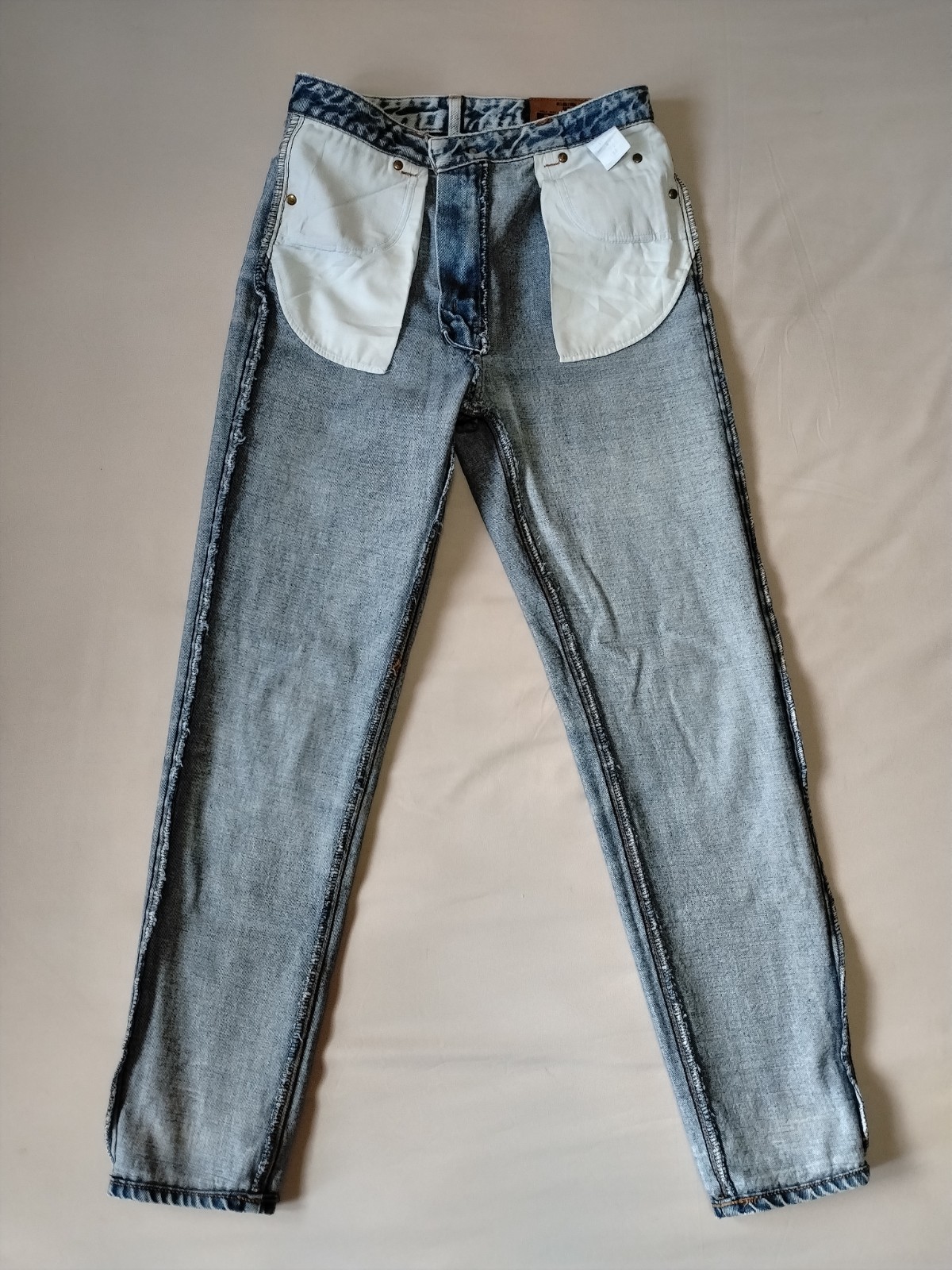 Vintage Edwin Acid Wash Tapered Jeans Made In Japan High Rise Light Blue…