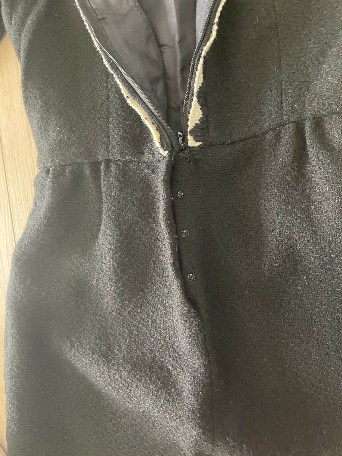 Vintage 1960s Lanz Original Tailored Long Sleeve Black Wool Dress-Women’s XS/S