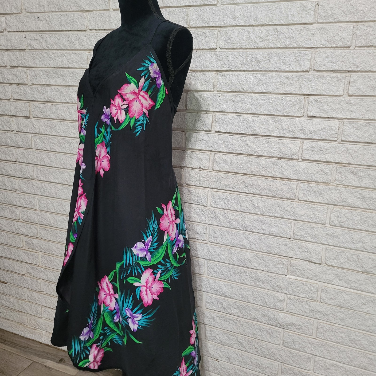 Vintage Helena’s Hawaiian Halter Beach Dress Double Tie Back Tropical One Size