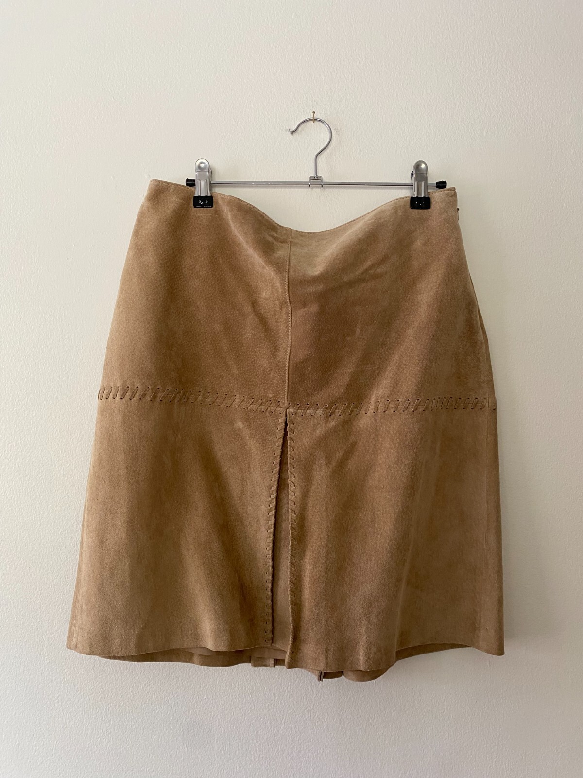 Vintage Worth y2k Suede Braided Detail Mini Skirt Boho Western Bella Hadid read*