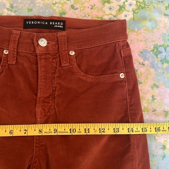 Veronica Beard | Carly Kick Flare Rust Brown Western Bootcut Corduroy Pant Sz 23