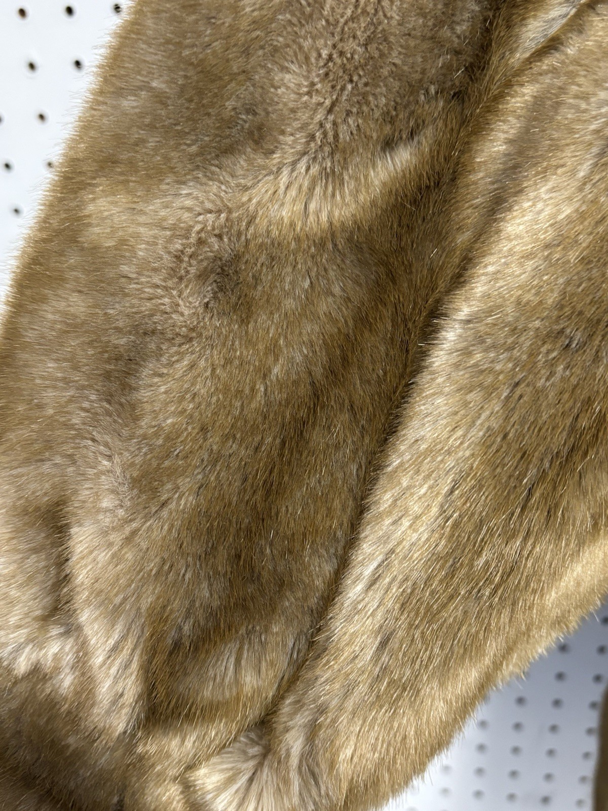 Vintage Hillmoor New York Faux Fur Collar Coat Jacket Brown Leather Look USA Mad