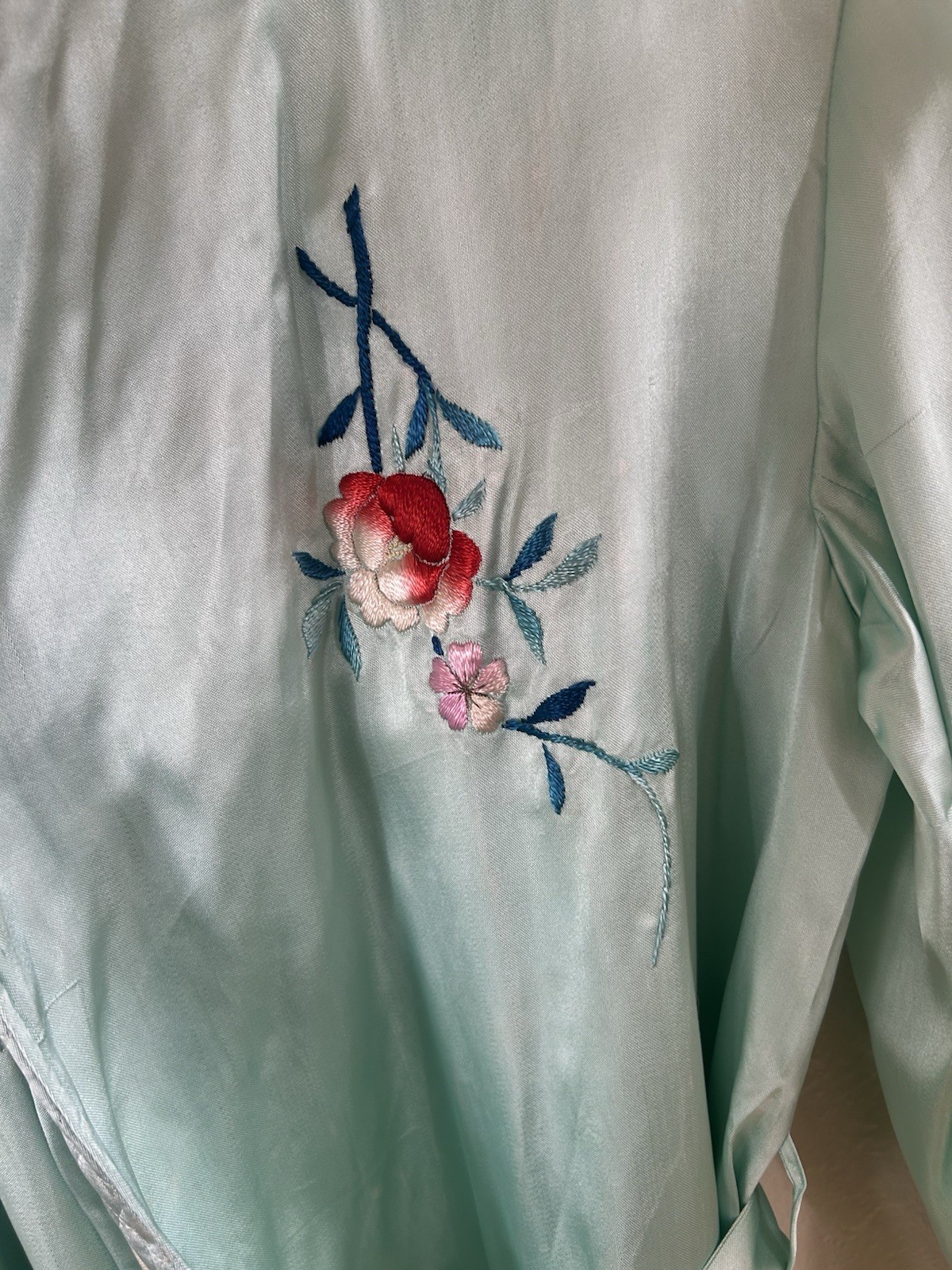1940’s Yokohama Hand Embroidered Kimono Robe Housecoat Never Worn WW11 Japan
